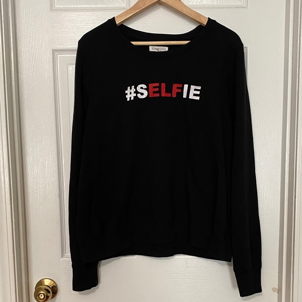 Aeropostale Black #SELFIE Sweatshirt size XXL